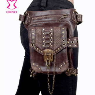 mens-brown-leather-rivets-holster-steampunk-belt-bag