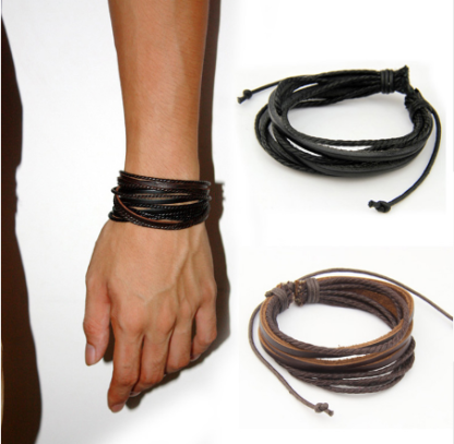 mens-leather-bracelet-braided